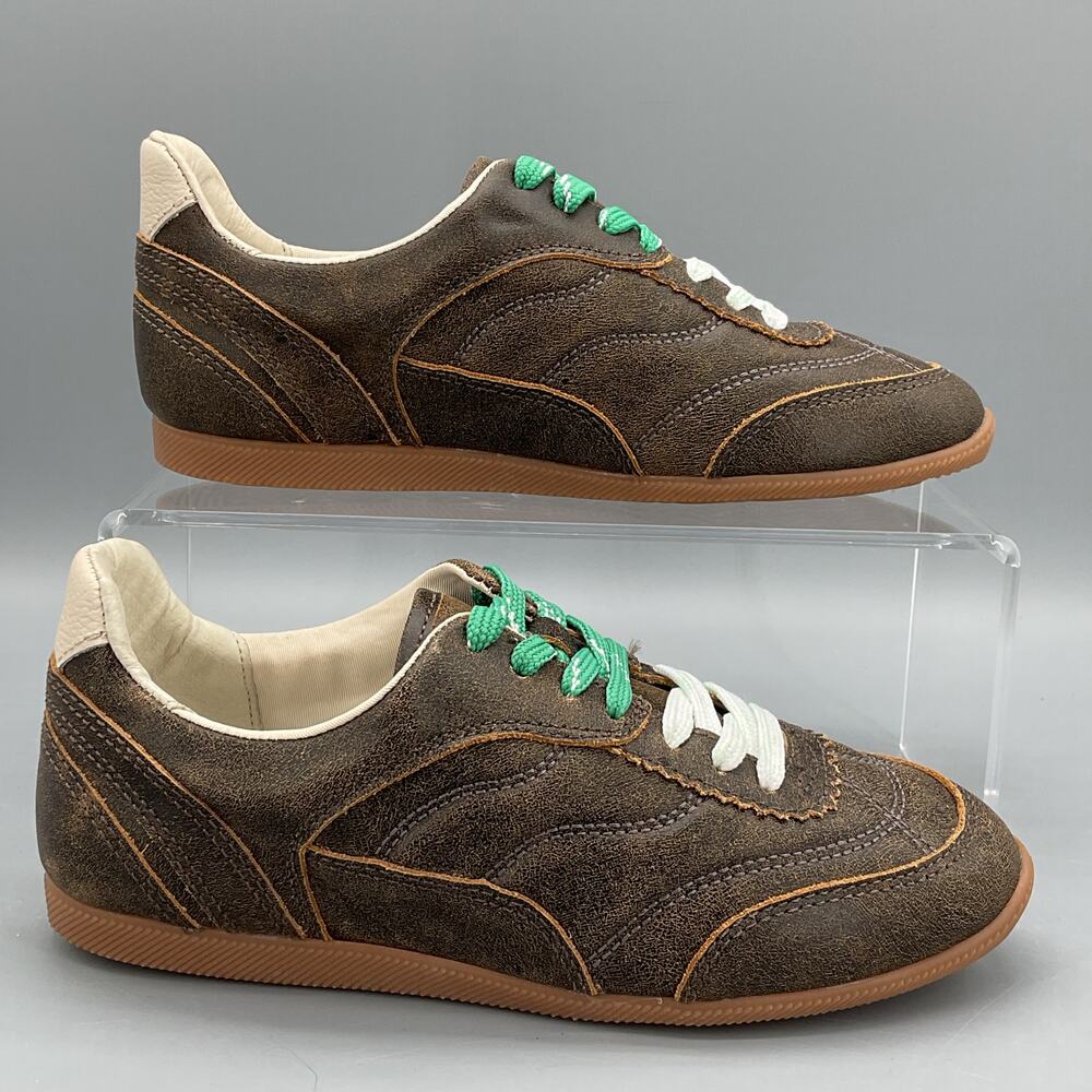 NEW Dolce Vita Women’s Laini Distressed Leather Sneakers Brown Size 6